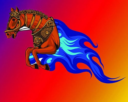 Cool Firehorse Art Paint By Numbers