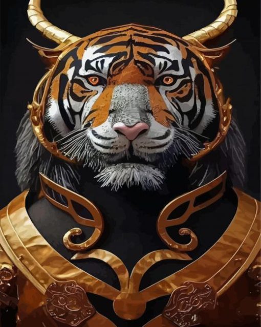 Cool Warrior Tiger Paint By Numbers