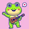 Cute Baby Frog With Guitar Paint By Numbers