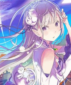 Emilia Re Zero Anime Paint By Numbers