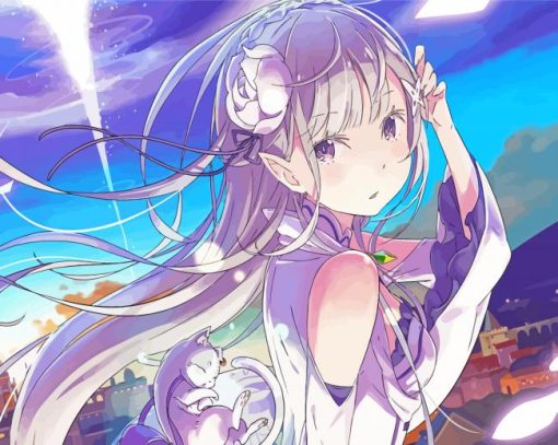 Emilia Re Zero Anime Paint By Numbers