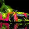 Green And Pink Car Illustration Paint By Numbers