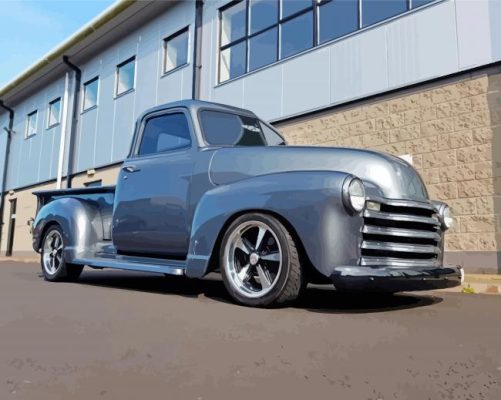 Grey 51 Chevy Truck Paint By Numbers