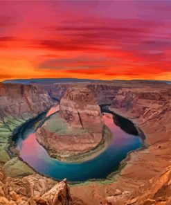 Horseshoe Bend Sunset Paint By Numbers