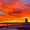 Lighthouse Sunset By The Lake Paint By Numbers