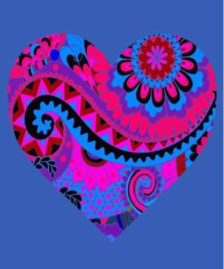 Mandala Abstract Heart Paint By Numbers