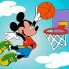 Mickey Mouse Basketball Cartoon Paint By Numbers