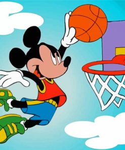 Mickey Mouse Basketball Cartoon Paint By Numbers