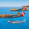 Military WWII Airplanes Paint By Numbers