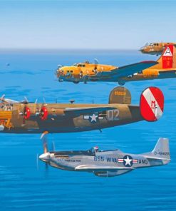 Military WWII Airplanes Paint By Numbers