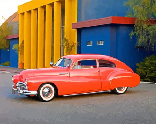 Orange Buick 1950 Hot Rod Paint By Numbers