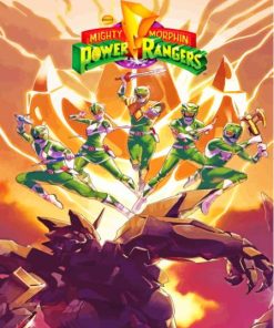 Power Rangers Mighty Morphin Cartoon Poster Paint By Numbers