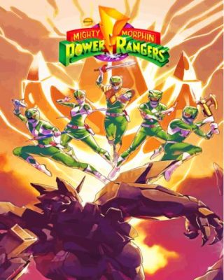 Power Rangers Mighty Morphin Cartoon Poster Paint By Numbers