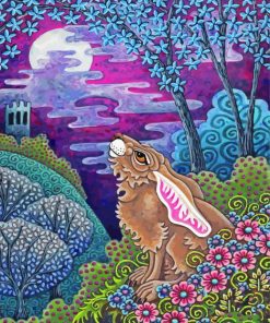 Rabbit Looking At The Moon Paint By Numbers