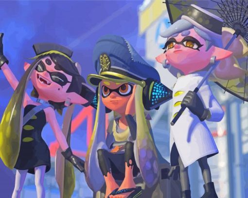 Splatoon 3 Characters Squid Sisters Paint By Numbers