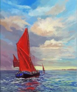 Thames Sailing Barge In The Sea Paint By Numbers