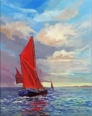 Thames Sailing Barge In The Sea Paint By Numbers