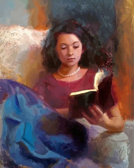 Vintage Lady Reading A Book Paint By Numbers