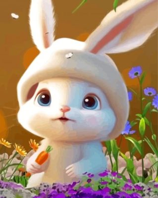 White Bunny Paint By Numbers