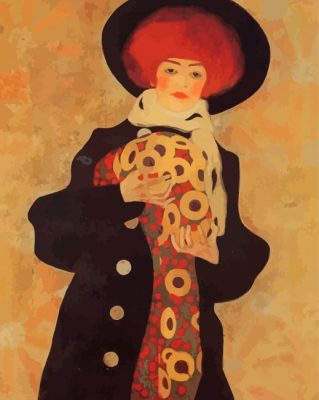 Woman With Black Hat Paint By Numbers