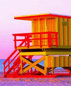 Yellow Lifeguard Stand Paint By Numbers