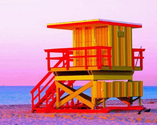 Yellow Lifeguard Stand Paint By Numbers