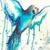 Abstract Blue Parakeet Bird Paint By Numbers