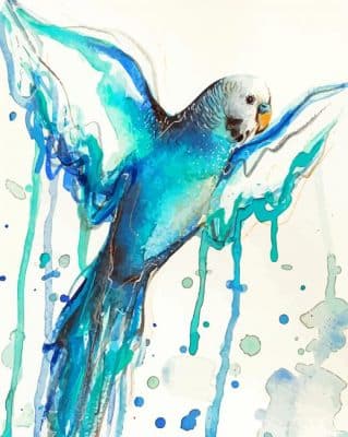 Abstract Blue Parakeet Bird Paint By Numbers