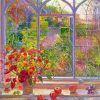 Autumn Garden Window Paint By Numbers