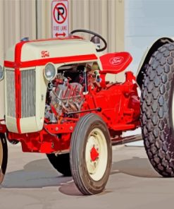 Beige And Red Ford 8N Paint By Numbers