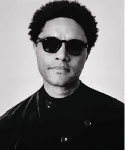 Black And White Trevor Noah With Glasses Paint By Numbers