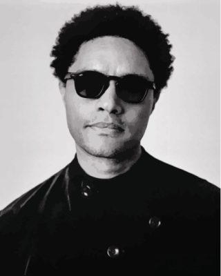 Black And White Trevor Noah With Glasses Paint By Numbers