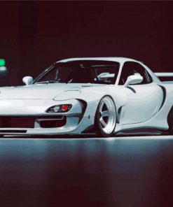 Black And White Mazda Rx7 Paint By Numbers