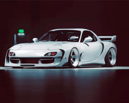 Black And White Mazda Rx7 Paint By Numbers