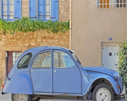 Blue Citroen 2cv Car Paint By Numbers