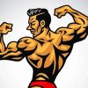 Bodybuilder Strong Man Pop Art Paint By Numbers