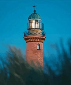 Brick Lighthouse At Night Paint By Numbers