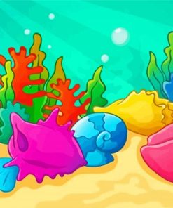 Cartoon Shells Underwater Paint By Numbers