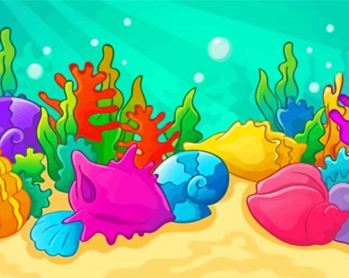 Cartoon Shells Underwater Paint By Numbers