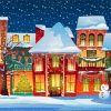 Cartoon Village Christmas Snow Paint By Numbers