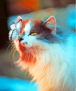 Cat With Butterfly On Nose Paint By Numbers