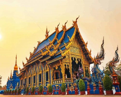 Chiang Rai Blue Temple Thailand Paint By Numbers