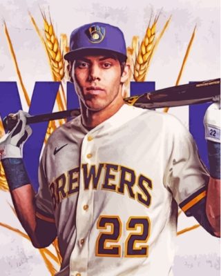 Chiristian Yelich Milwaukee Brewers Paint By Numbers