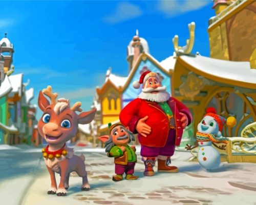 Christmas Cartoon Paint By Numbers