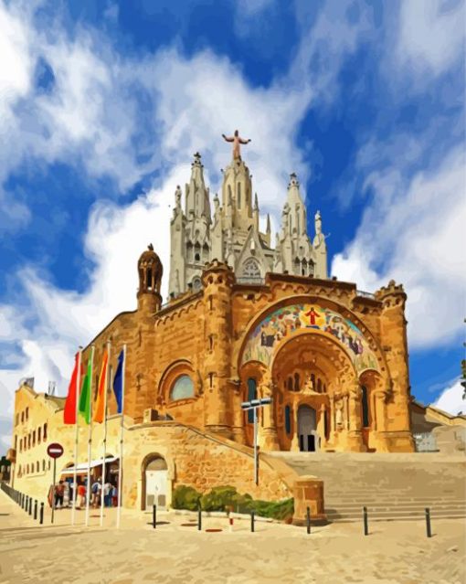 Church In Mount Tibidabo Paint By Numbers