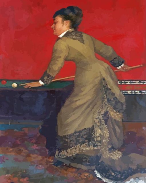 Elegant At Billiards By Alfred Stevens Paint By Numbers