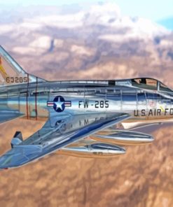 F100 Super Sabre In A Flight Paint By Numbers