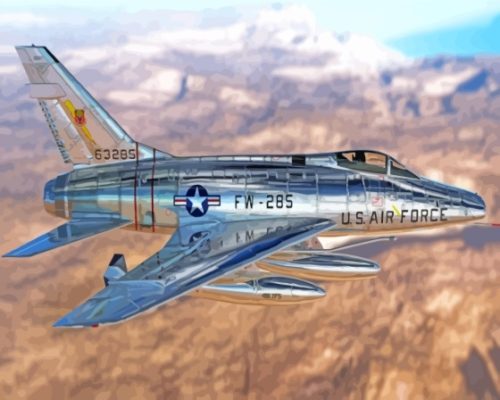 F100 Super Sabre In A Flight Paint By Numbers