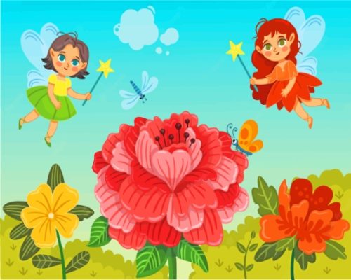 Fairies And Flowers Paint By Numbers