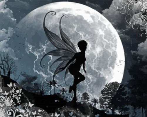 Fairy Moon Silhouette Paint By Numbers